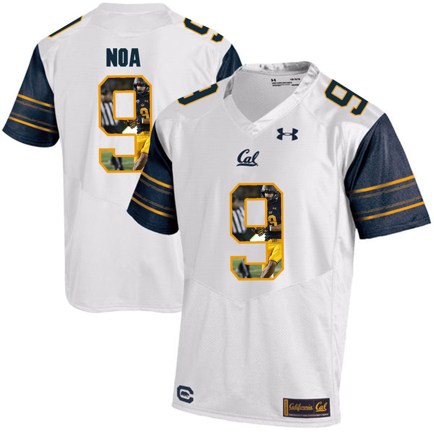 Men California Golden Bears #9 Kanawai Noa White Customized NCAA Jerseys->customized ncaa jersey->Custom Jersey